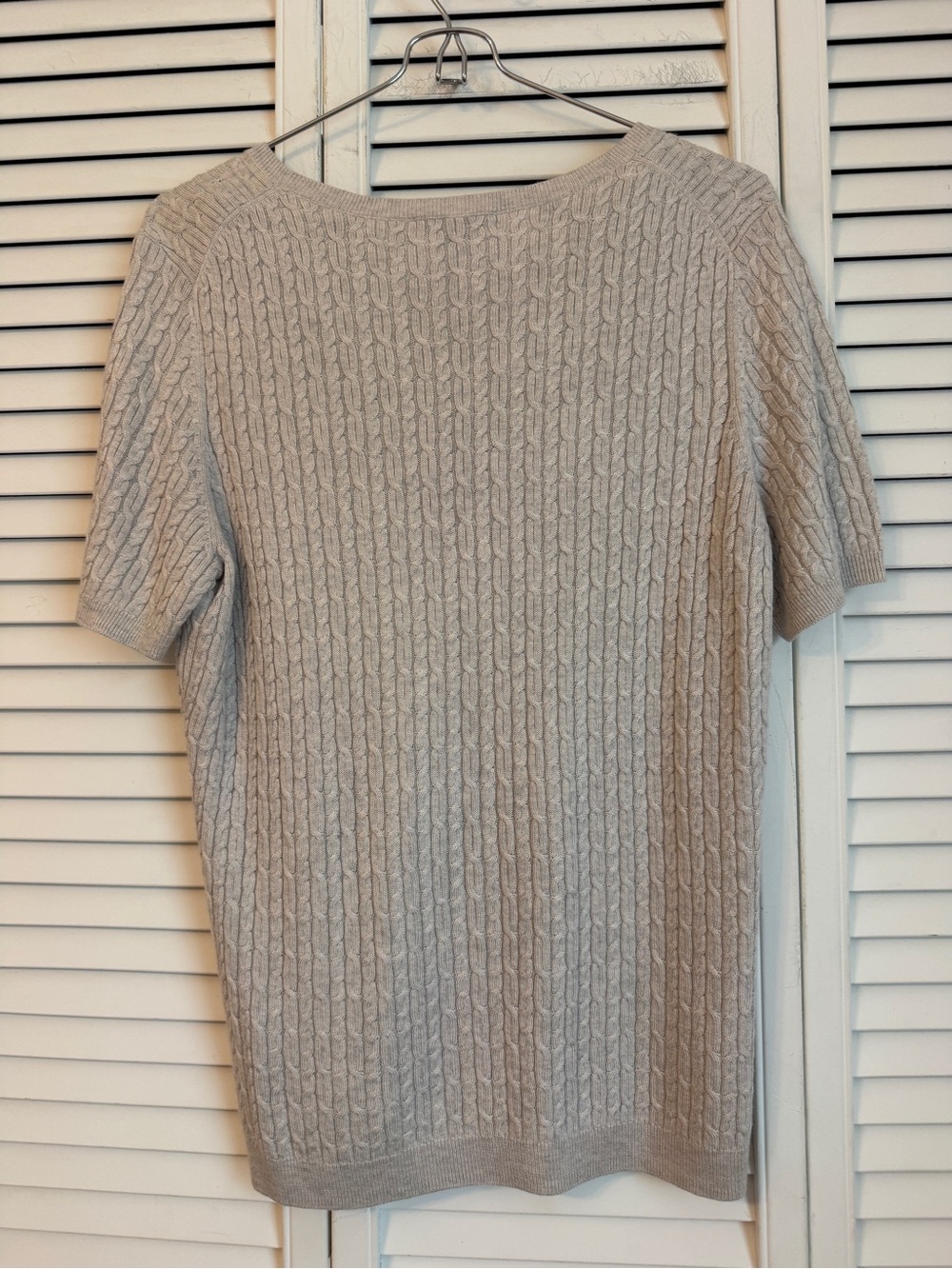 Brooks Brothers Top & Cardigan Sweater Set Silk Cashmere Pointelle Gray Large - Picture 6 of 8